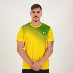 Camiseta Brasil Regia Amarela/Verde Oficial + NF