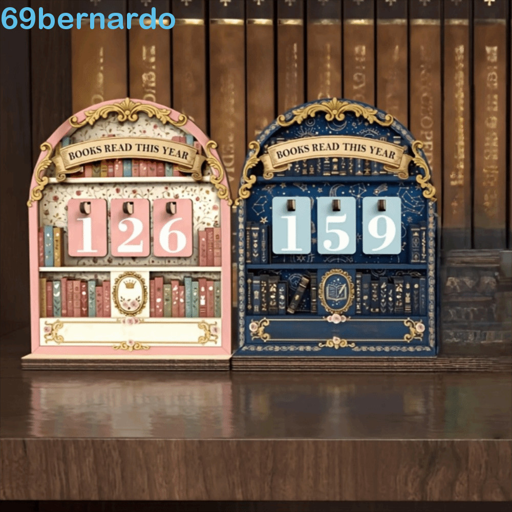 BERNARDO Rastreador De Desafio De Leitura , Sinalização De Livro Artesanal , Contador Retrô DIY