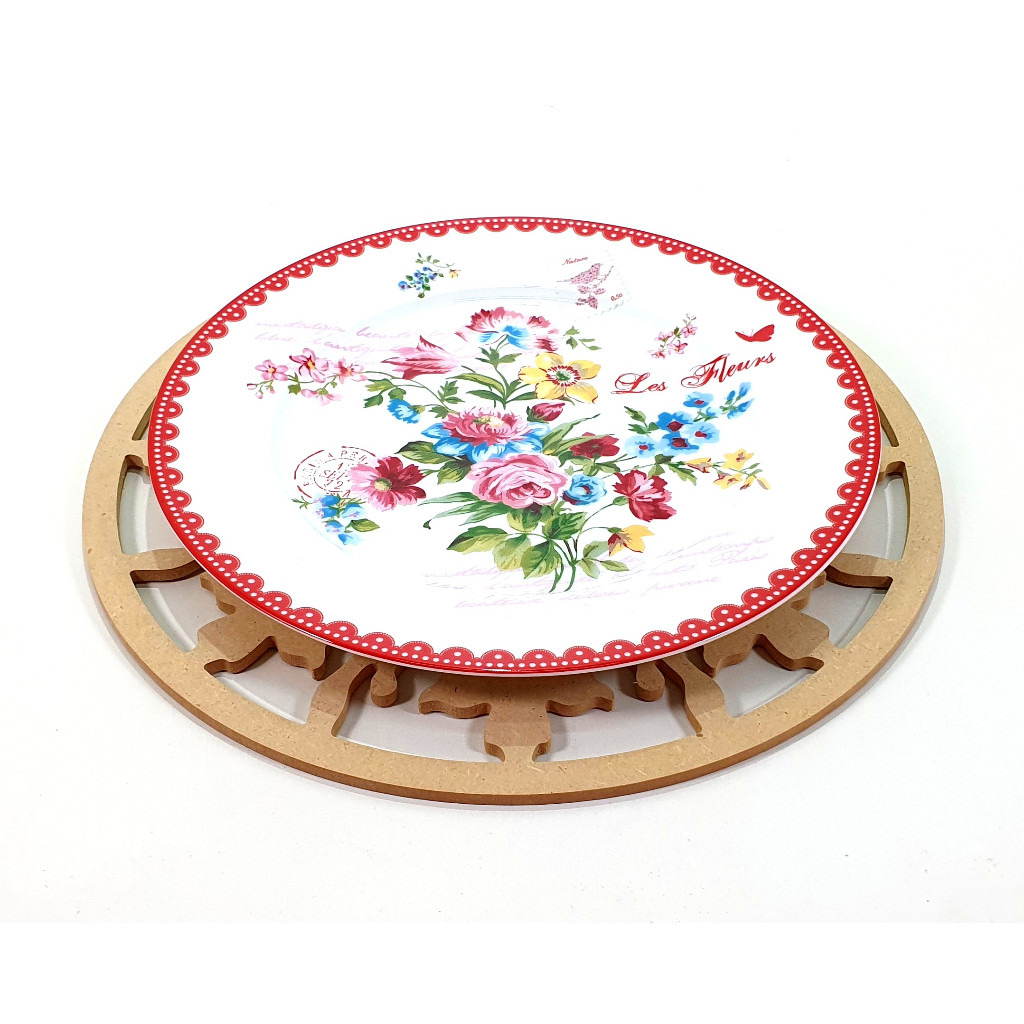 Sousplat Vazado MDF 6mm Ref. 33 – Mesa Posta, Festa Junina, Casamento e Decoração Rústica