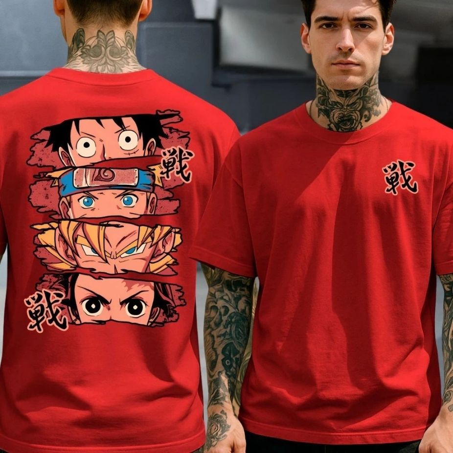 Camisas/Camisetas Estampadas Unissex Dragon Ball One Piece Goku Luffy Naruto Animes Mangás qualidade em Oferta na Shopee