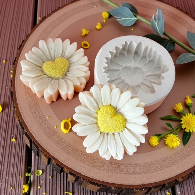 Molde silicone Margarida Coração em Oferta na Shopee