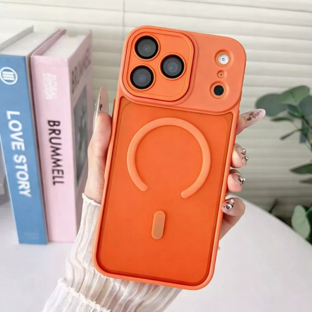 Capa Magnética Magsafe Luxo Fosca Translúcida Antichoque Laranja-Cósmico para iPhone 17, 17 Air, 17 Pro, 17 Pro Max em Oferta na Shopee