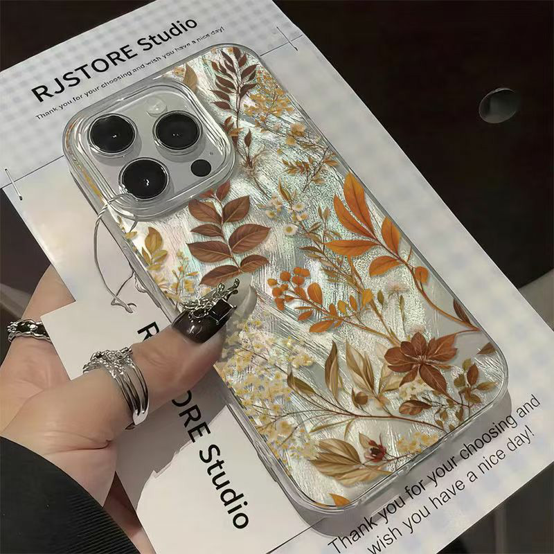 Capinha Capa Para Redmi A3 12 13C Poco X6 X7 F6 PRO Note 8 11 12 13 14 15 À Prova de Choque padrão de folhas em Oferta na Shopee