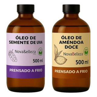 Kit Promocional Óleo Carreador Semente de Uva + Amêndoa Doce 500ml em Oferta na Shopee