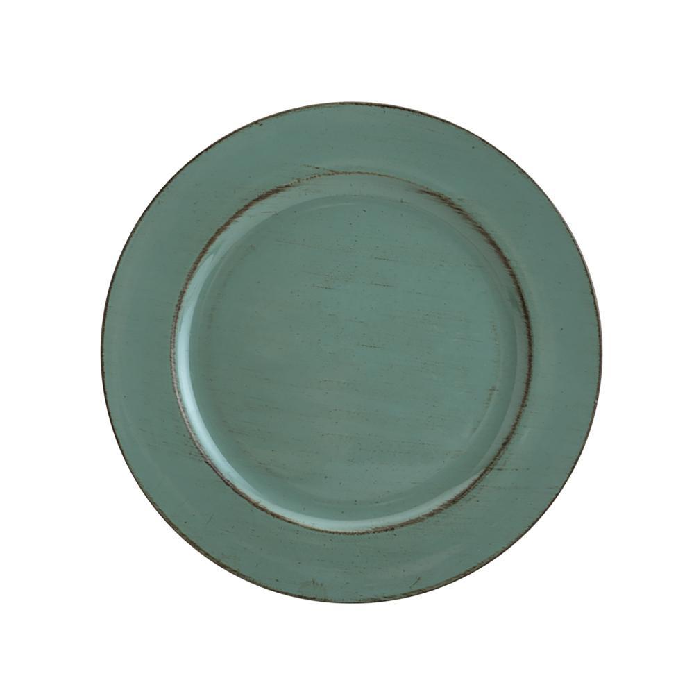 Sousplat Patinado Lyor Opala Verde de Plástico 33cm em Oferta na Shopee