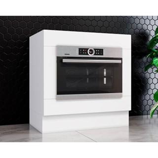 Balcão de Cozinha Modulado Americana p/ Forno Embutir s/ Tampo 80cm Branco - Henn em Oferta na Shopee