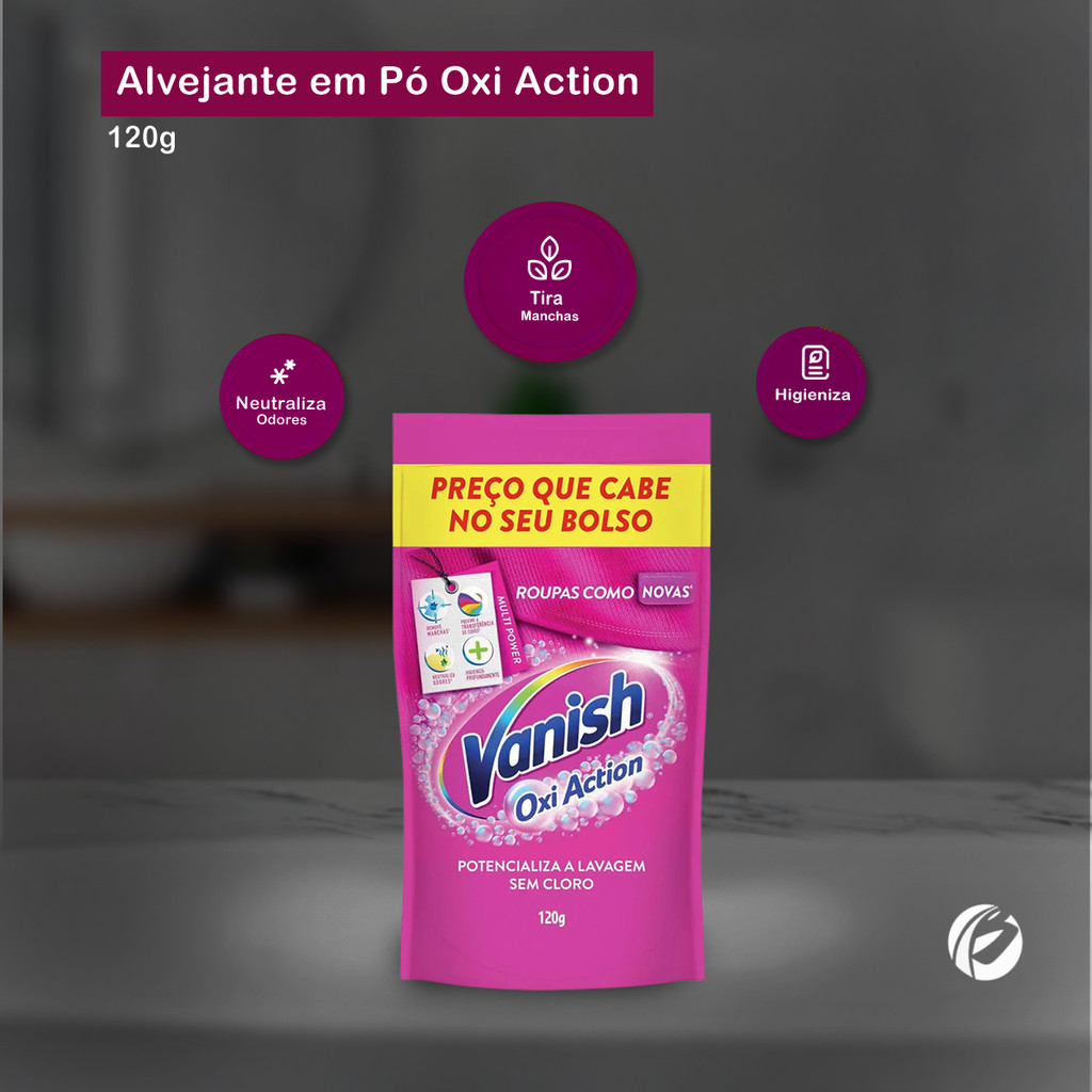 Alvejante em Pó Oxi Action Vanish Pink - 120g