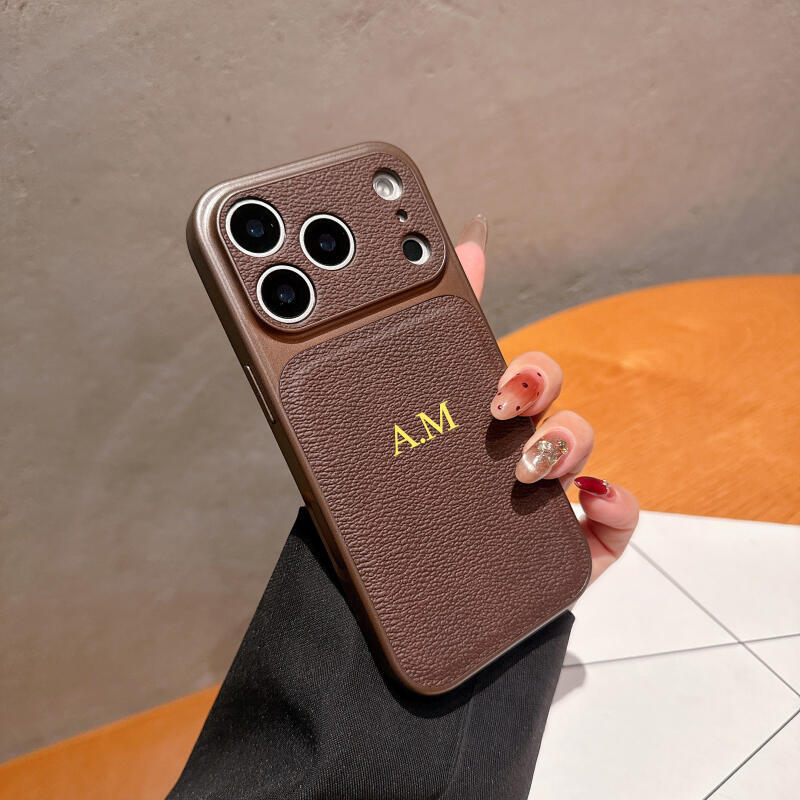 Capa De Couro Com Letras De Nome Personalizadas Para iPhone 17 16 15 14 13 Pro Max