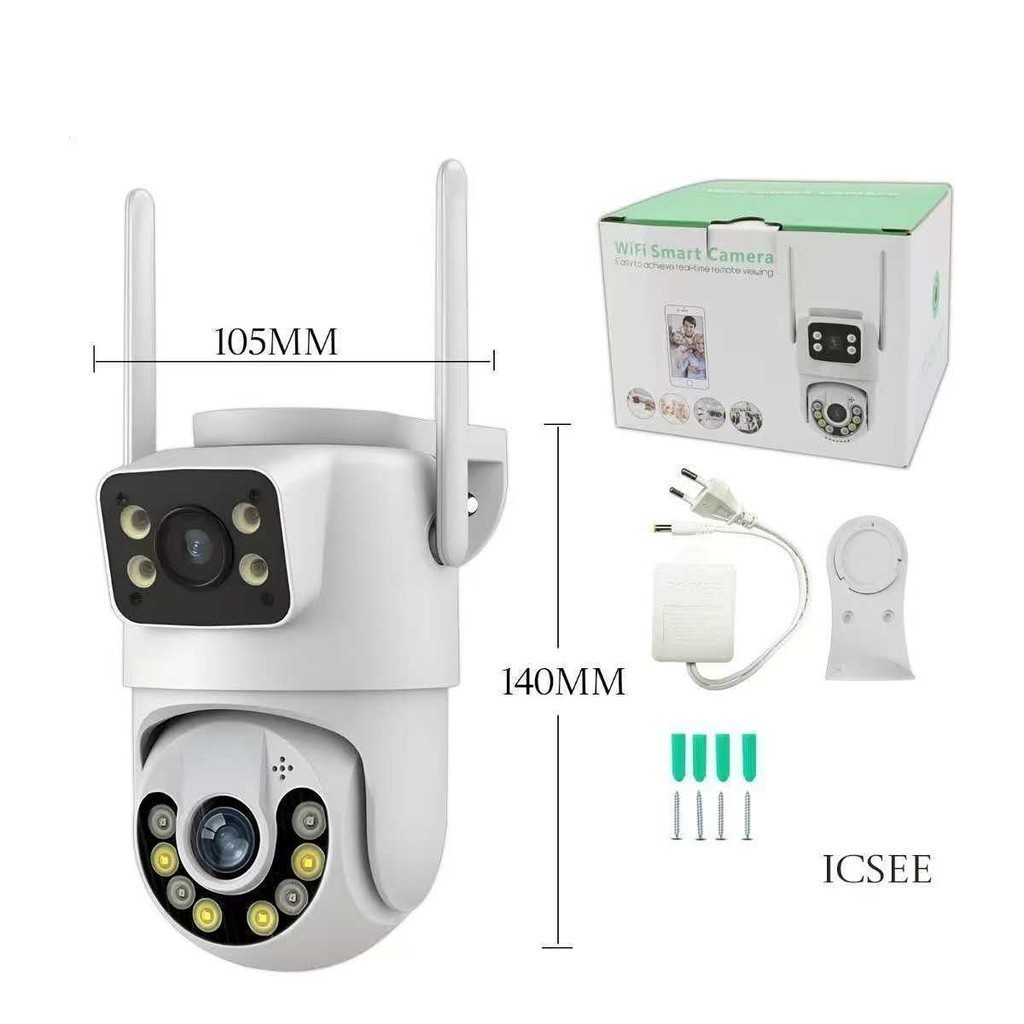 Câmera De Segurança a Prova de água Lente Dupla APP ICSEE IP66 Camera IP WiFi 360 jehnny