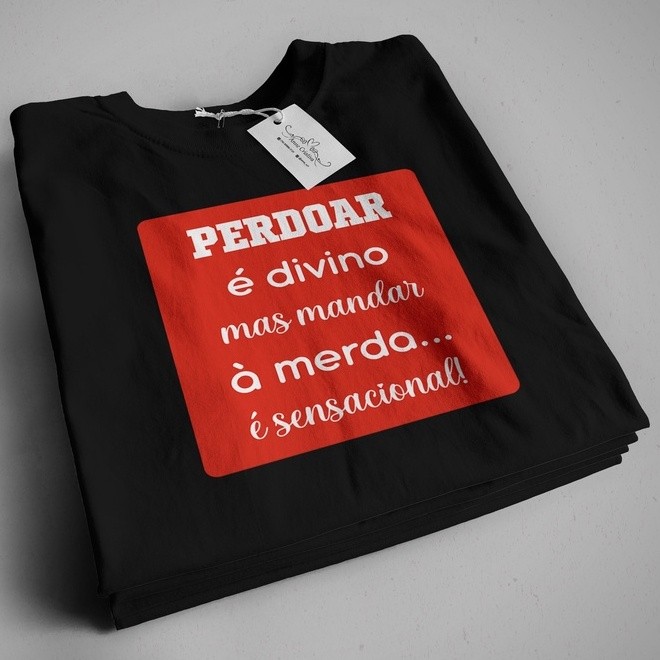 Camiseta Preta Básica de Algodão Masculina e Feminina Camiseta frases Camiseta estampa engraçadas