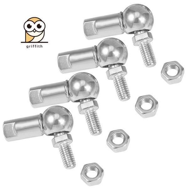 CS8 , Rolamento De Esferas De Extremidade De Haste Com Pino , M5X0.8mm Aço Carbono Mão Direita 4 Peças Junta Esférica