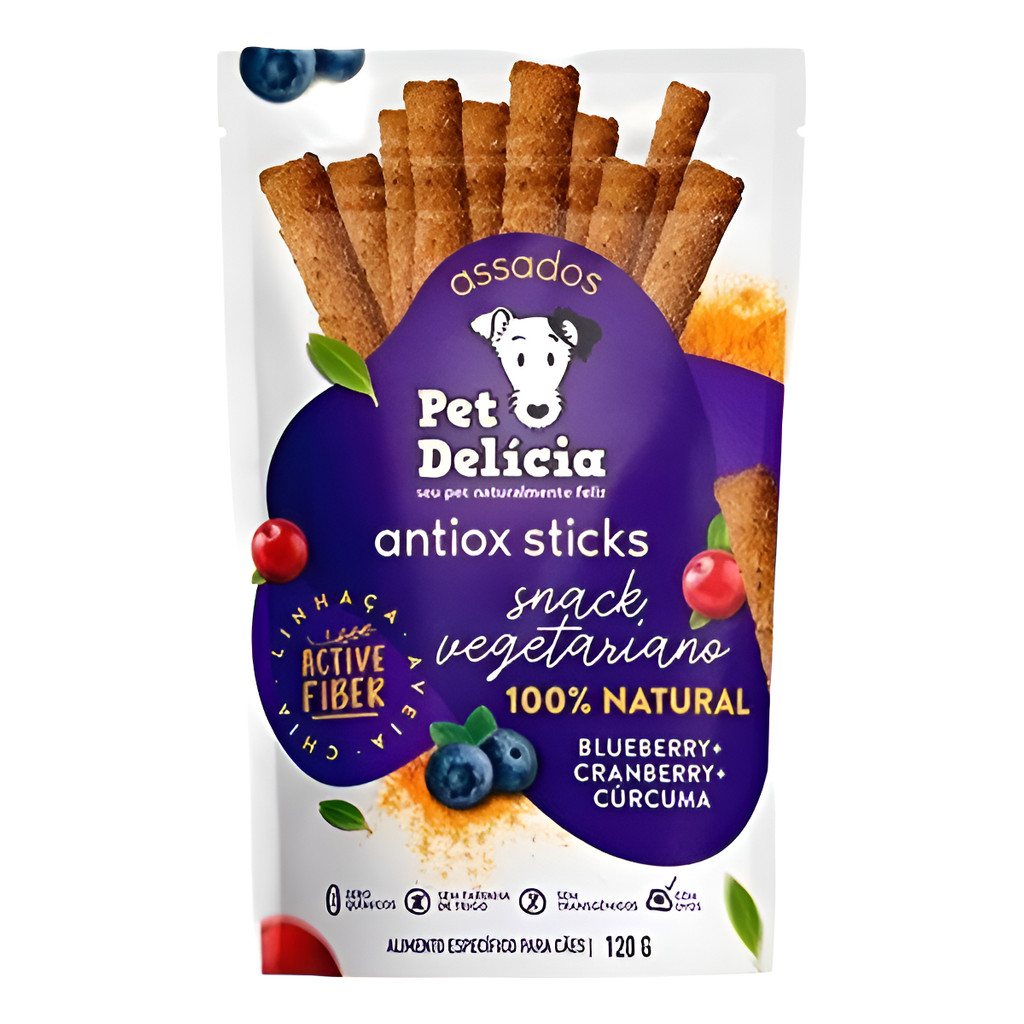 Biscoito Pet Delícia Snack Vegetariano Antiox Detox 120g