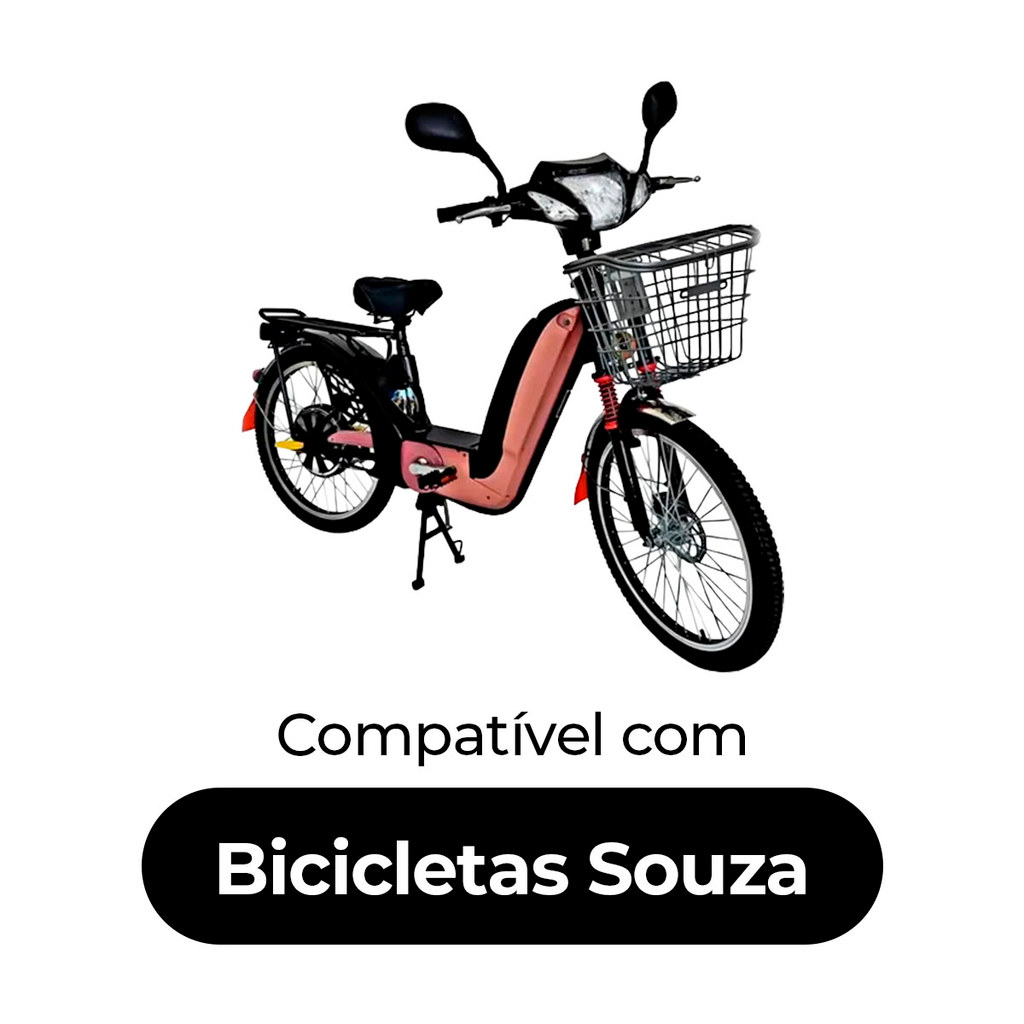 Buzina Alta Elétrica Para Bicicletas Souza Potente Tipo Bi Bi 48V 350W VT111 Preto Scooter