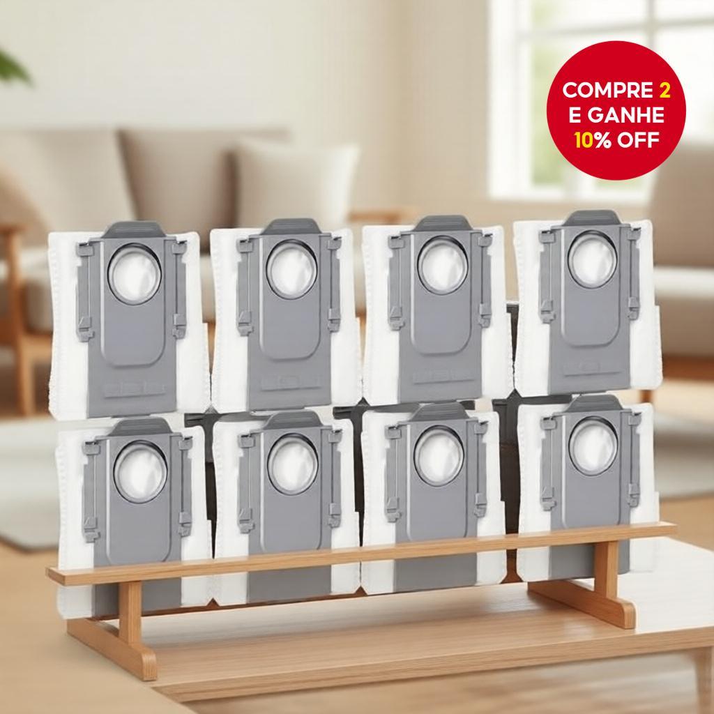  10 Sacos de pó de substituição para Roborock Qrevo Curv, Qrevo Master, P20 Pro, Qrevo S, Qrevo Pro, Qrevo MaxV