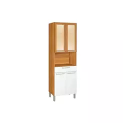 Módulo Cozinha Nesher Burguesa Paneleiro c/ 4 Portas e 1 Gaveta (1 Forno) 70cm Freijó/Branco