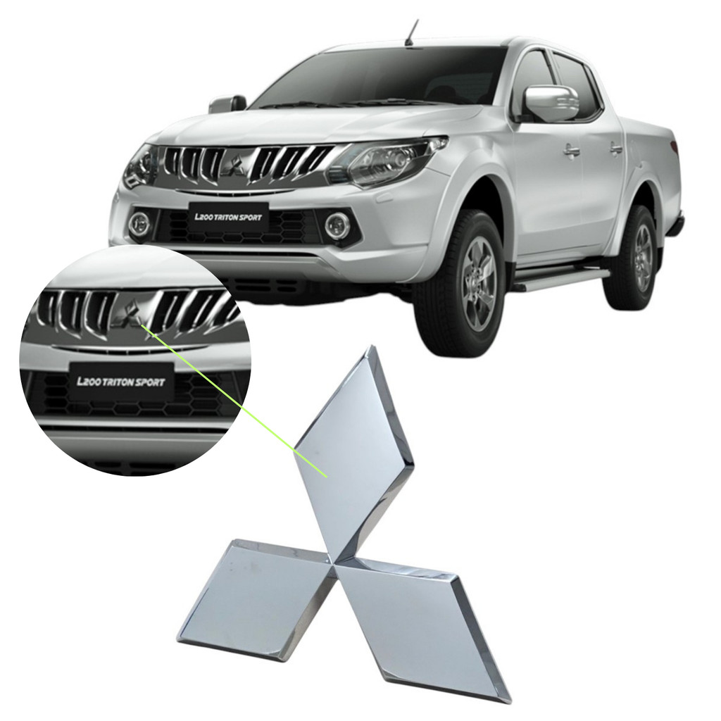 EMBLEMA 3 DIAMANTES MITSUBISHI L200 TRITON SPORT 2.4 2017 2018 2019 2020 2021 2023 2024 ORIGINAL 7415A560 EMBLEMA GRADE