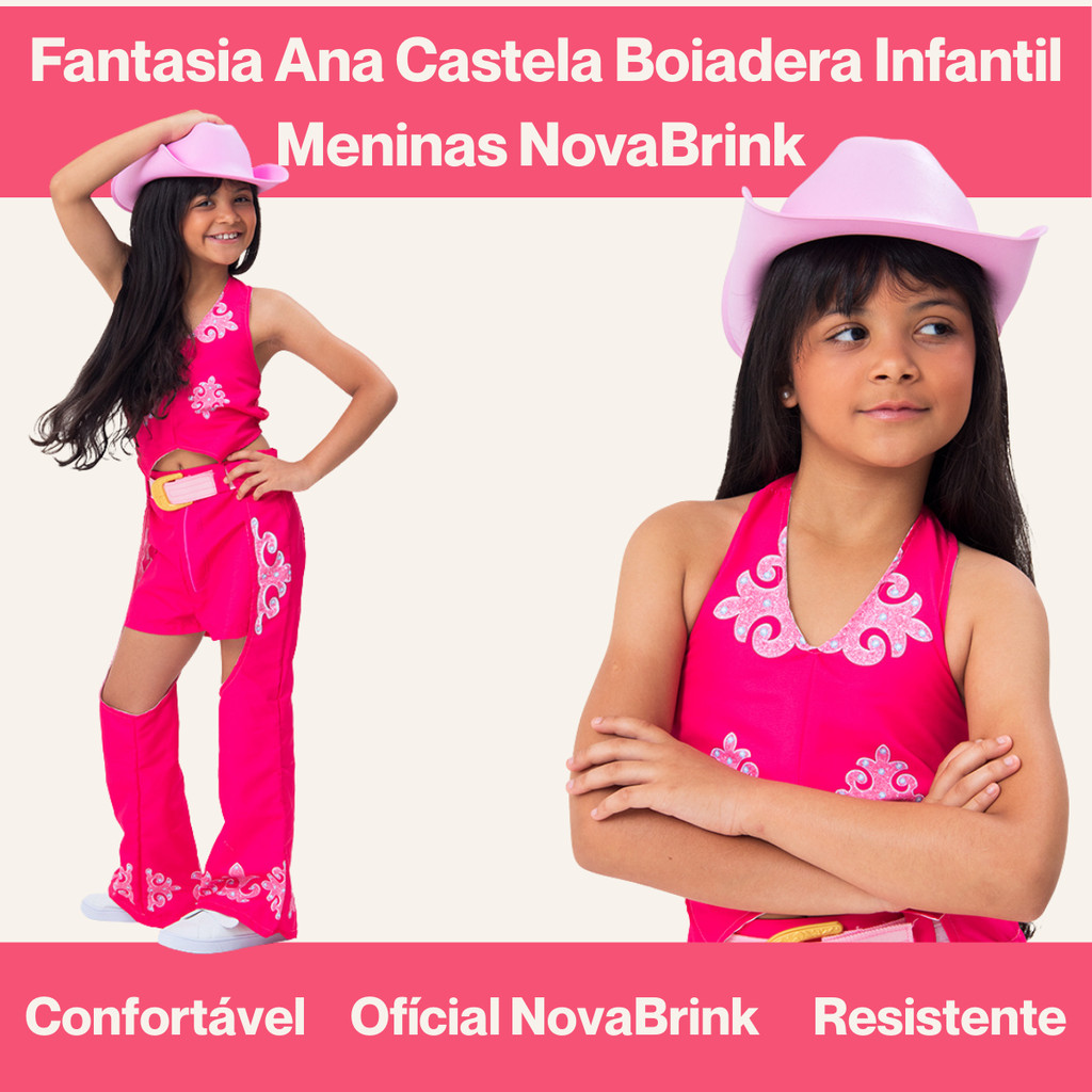 Fantasia Ana Castela Boiadera Infantil Meninas NovaBrink Girl Sertanejo em Oferta na Shopee