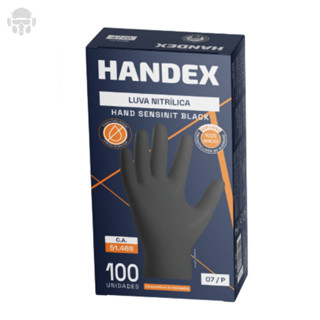 Luva Handex Sensinit Black Nitrílica CA 51468 - Mecânica, Pintura, Salão, Tatuagem em Oferta na Shopee