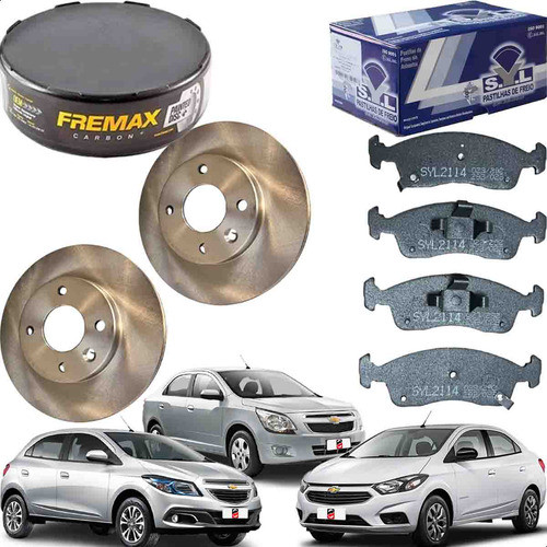 Kit Disco Pastilha Freio Dianteiro, Prisma 1.4 2012 Até 2019 em Oferta na Shopee