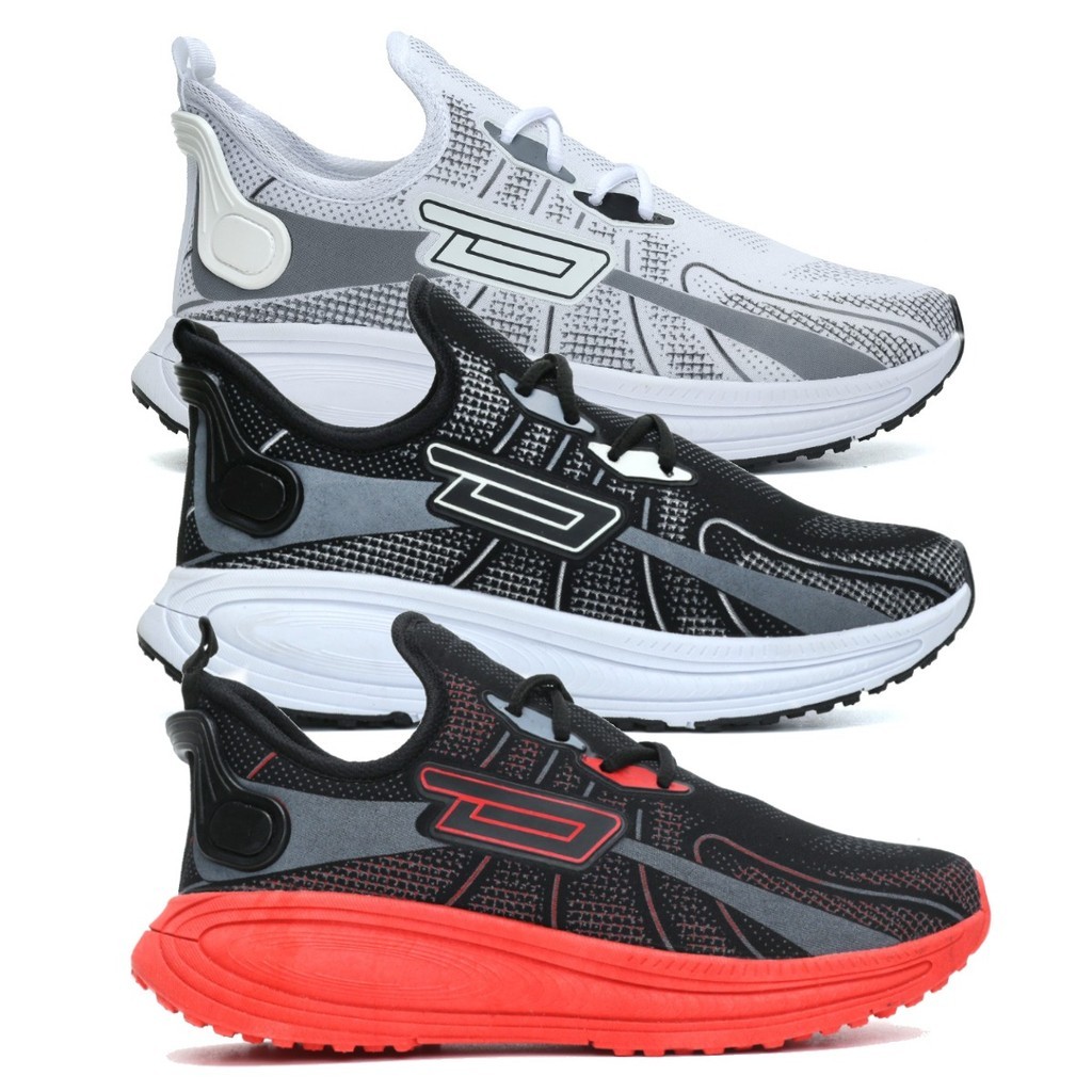 Kit 3 Pares Tênis Esportivo Masculino Leve Macio Confortável Academia Caminhada