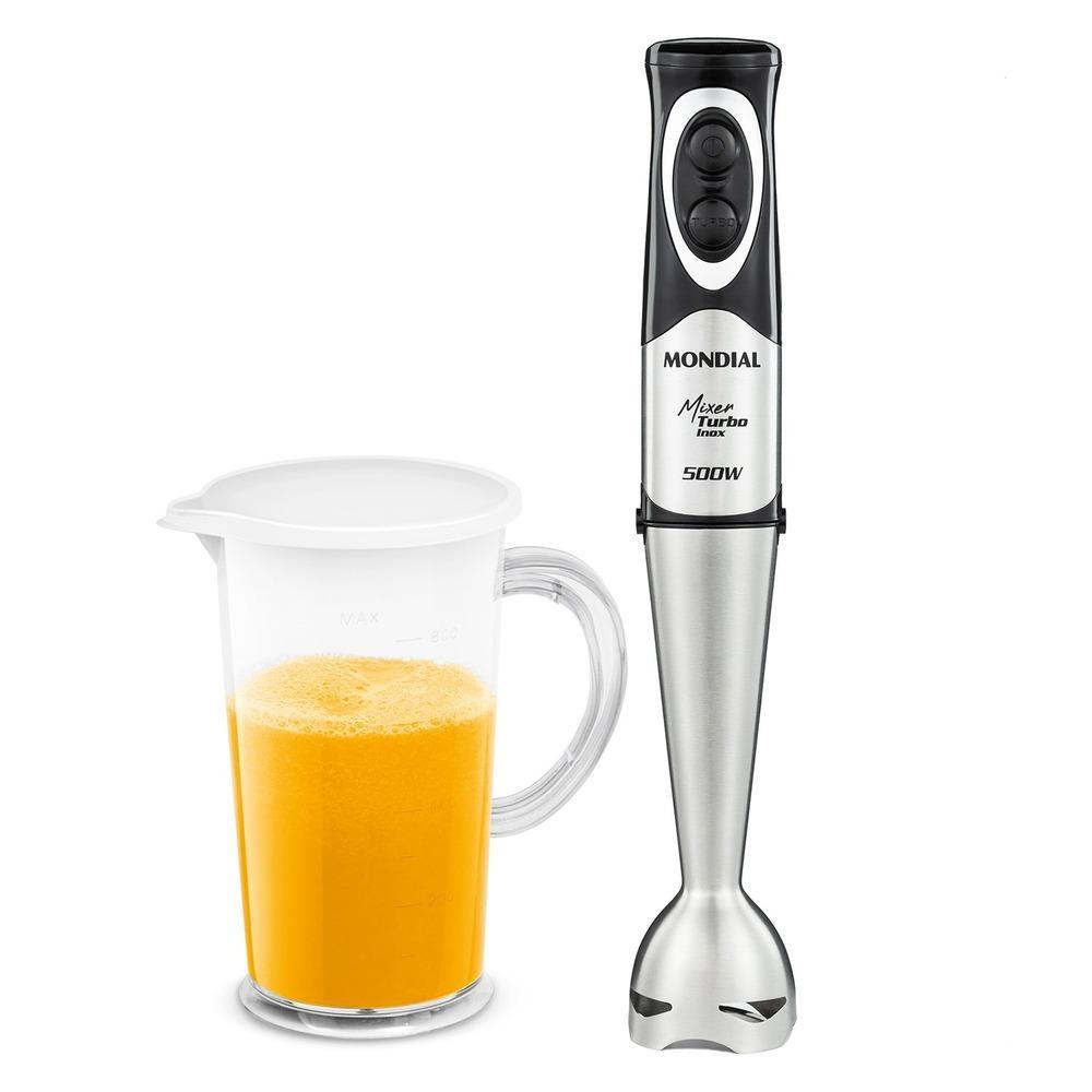 Mixer Turbo Inox Mondial Preto e Inox 500W M-16-BI