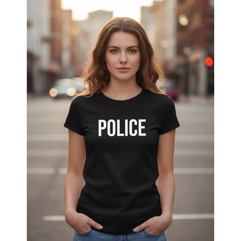 Camiseta Feminina Police Festa Fantasia FBI Swat Eua Camiseta