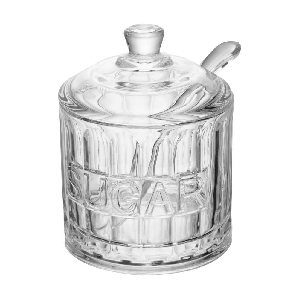 Açucareiro Harmony 10cm Vidro Wolff para Açúcar Adoçante Mesa Posta Café Chá Servir Cozinha Organizada Elegante Prático