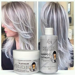 Kit Matizador Platinum Efeito Platinado Máscara Matizadora Champagne Shampoo Loiro S/ Amônia - Resultado 100% Natural