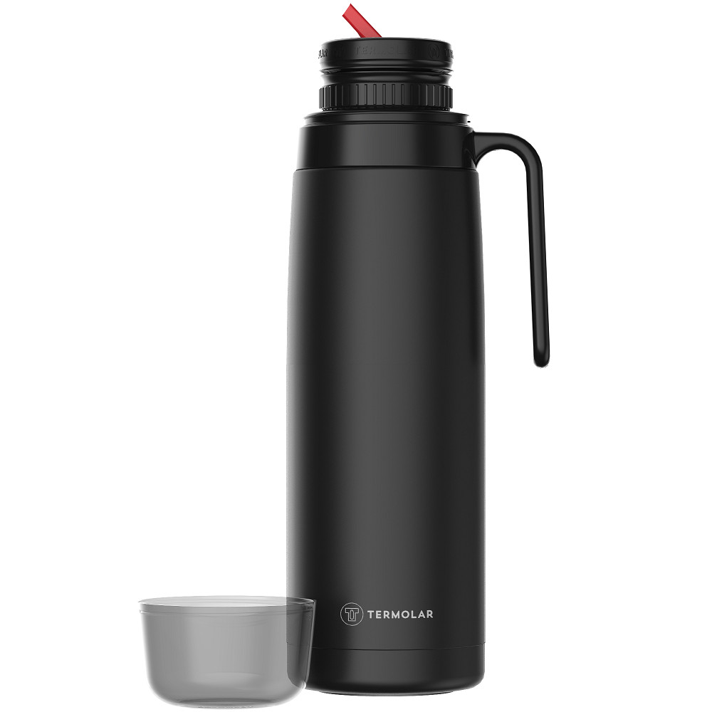 Garrafa Térmica Preta 100% Inox 1L Café Quente 20H Termolar em Oferta na Shopee