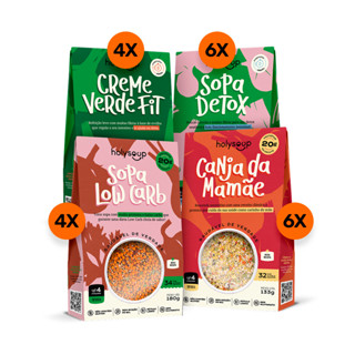 Kit HolyFoods Emagrecimento Creme Fit + Sopa Detox + Canja + Low Carb (30 dias) em Oferta na Shopee