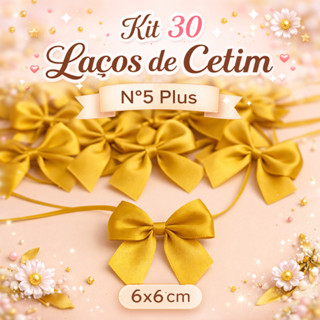 Kit 30 Laços/Lacinhos de Cetim Nº5 6x6cm para Doces, Embalagens e Festas em Oferta na Shopee