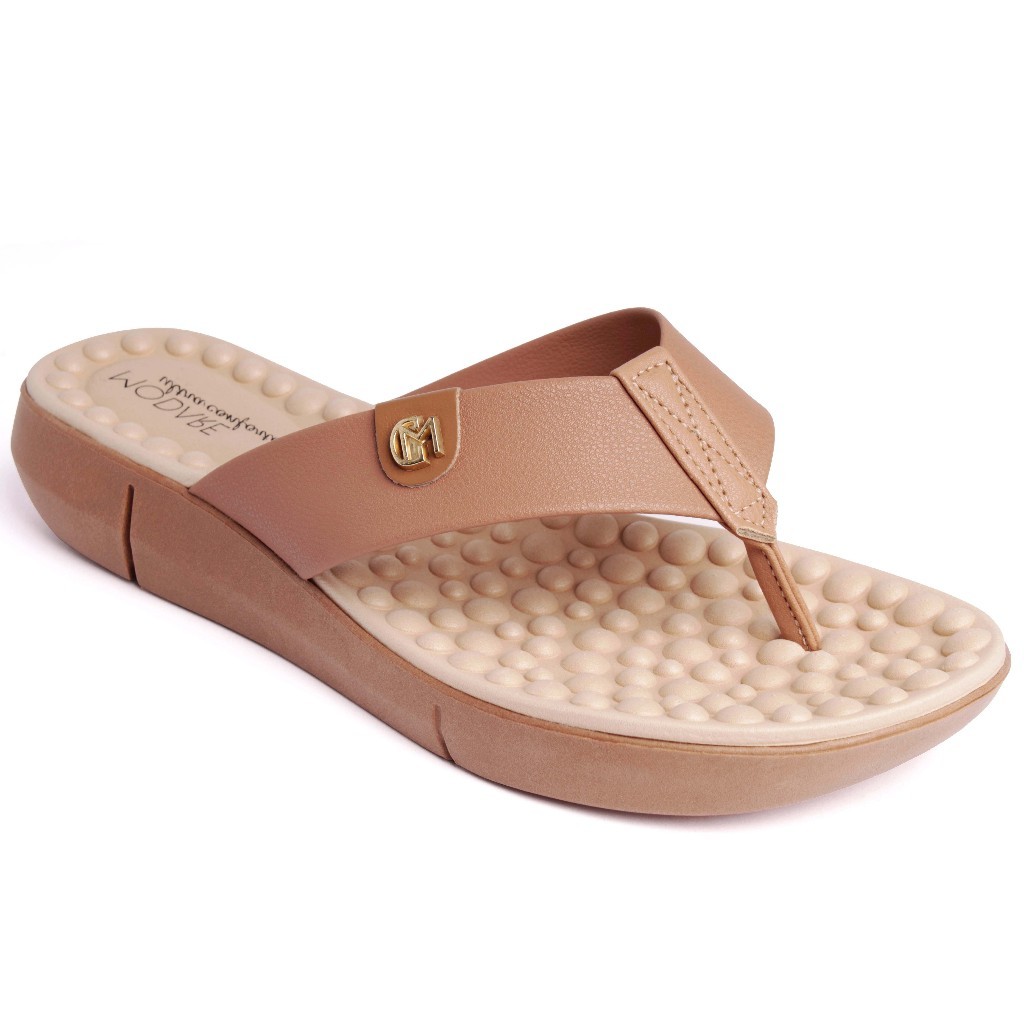 Chinelo Ortopedico Modare Feminino Esporão Massageador Macio Nude Camel