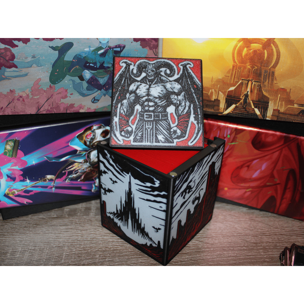 Deck Box MTG EDH Commander Premium com Display e Ímã – Demons (Demonios)