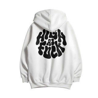 Moletom Canguru Unissex High as Fuck Blusa Frio Com bolso Capuz Casaco Feminino Masculino Algodão 38