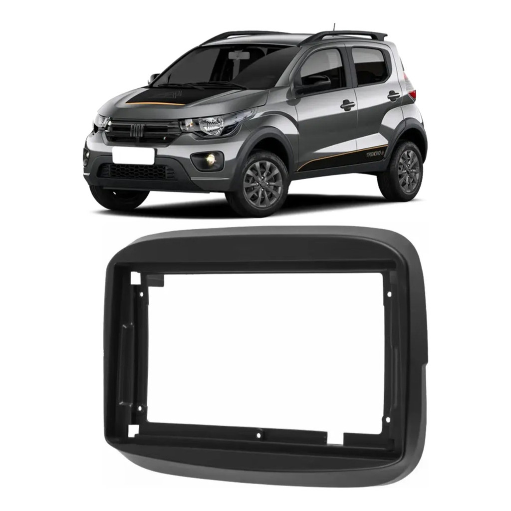 Moldura 2 Din Fiat Mobi 9 Polegadas Painel Multimídia