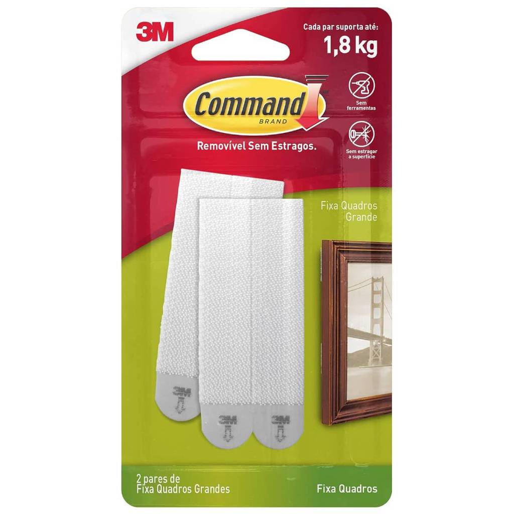 Fixa quadros adesivo Command médio 2 pares 3M