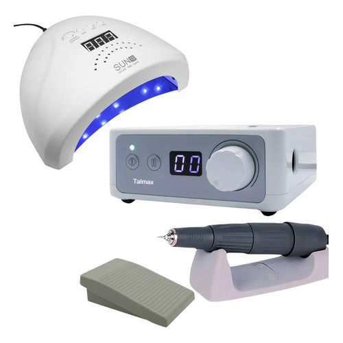 Motor Marathon Podologia Manicure Unha De Gel Kit 01 Sun One Branco Bivolt