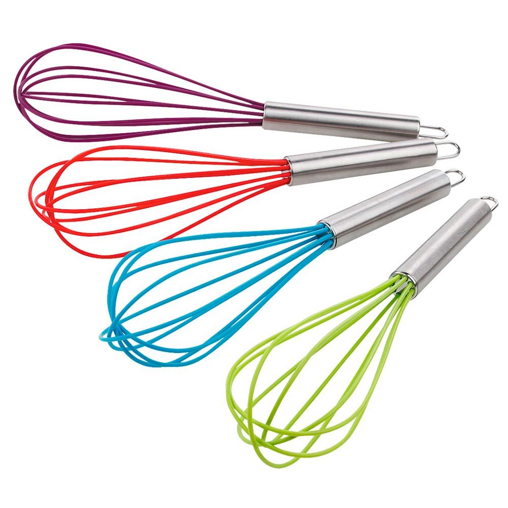 Batedor Manual de Ovos Cazza em Silicone com Cabo de Inox - Item Sortido