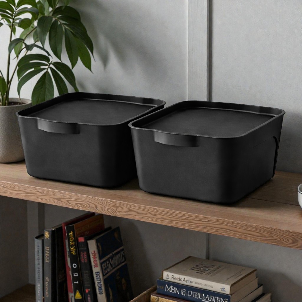 Caixa Organizadora 9 Litros Multiuso Cesto Rattan com Tampa em Oferta na Shopee