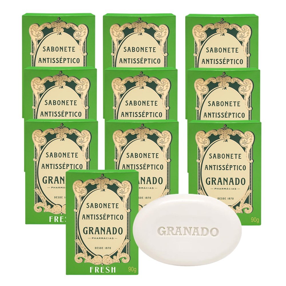 Kit 10 Sabonete Phebo Granado Antisséptico Fresh Anti Acne e Oleosidade em Barra 90g