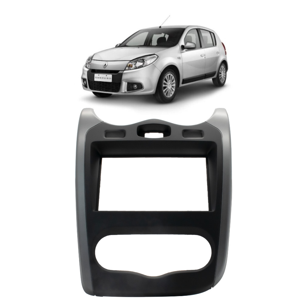 MOLDURA 9 POLEGADAS RENAULT SANDERO 2012 A 2014 PRETA FOSCA em Oferta na Shopee