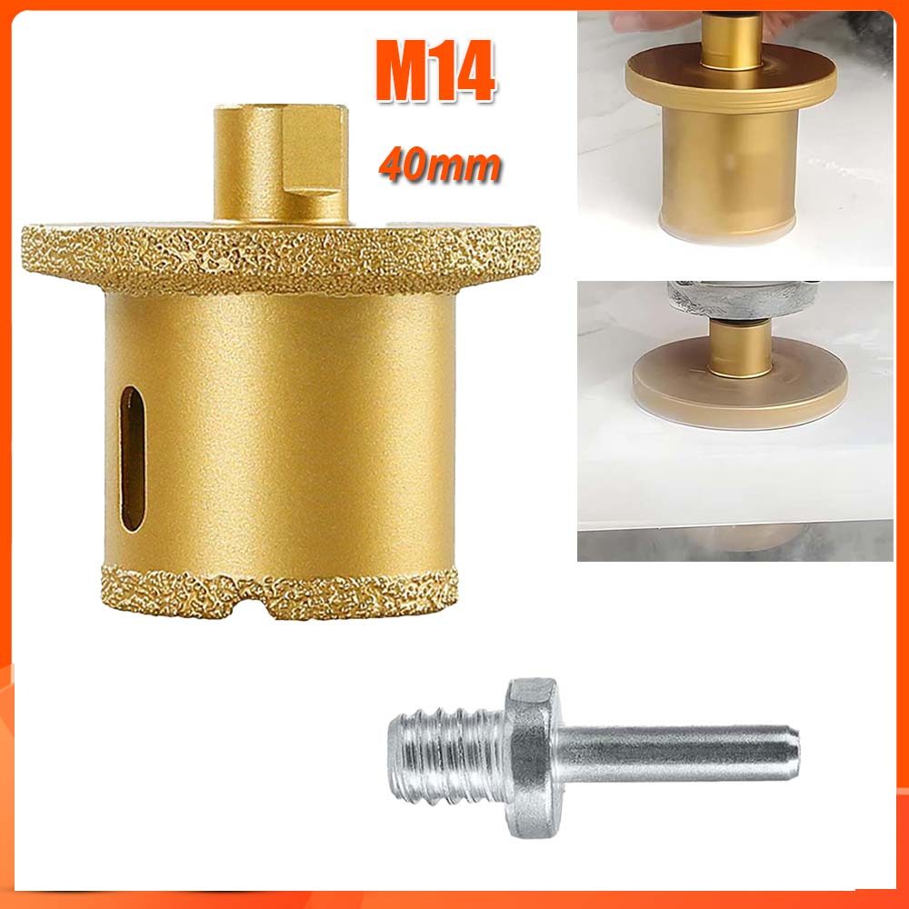 M14 36mmx40mm  Broca Serra Copo Diamantada Eletrolítica Para Furadeira Furar Porcelanato Vidro Cerâmica