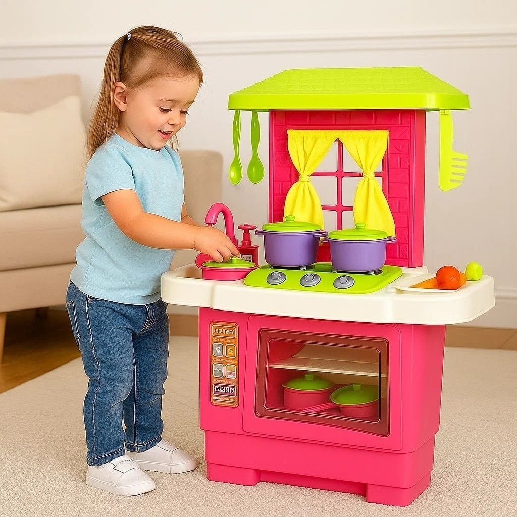Cozinha Infantil Brinquedo Fogão Forno Acessórios Panelinhas Talheres Boneca Presente Criança