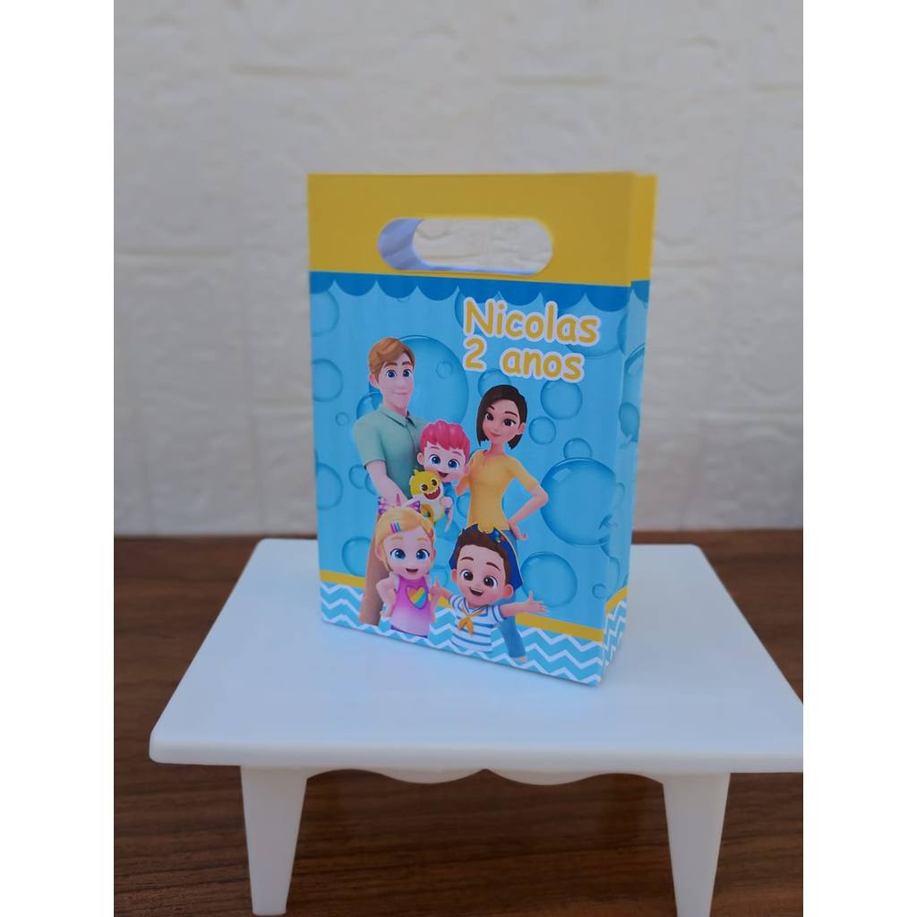 PEGUE E MONTE FESTA ANIVERSARIO Lembrancinha Sacolinha PP Personalizada Boca de Palhaço BEBEFINN MENINO