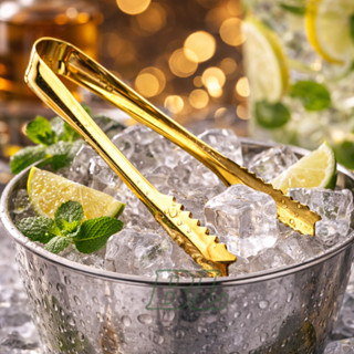 Pegador De Gelo Em Aço Inox Dourado Resistente Pinça Mesa Posta Cozinha Bebidas Sala Jantar em Oferta na Shopee