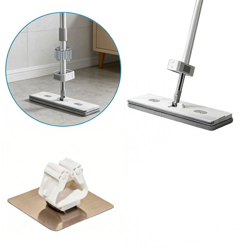 Lazy Mop|Esfregão Plano Telescópico | Limpeza 360° | Prático e Eficiente|Larlimpo