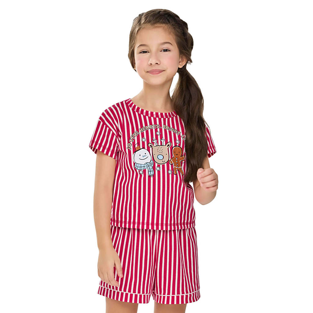 Pijama Infantil Menina Especial Natal Elian Vermelho