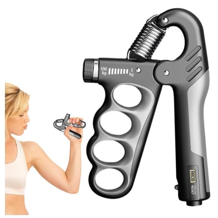 Hand Grip Mola Ajustável 5 A 100kg com Contador Exercícios Fisioterapia