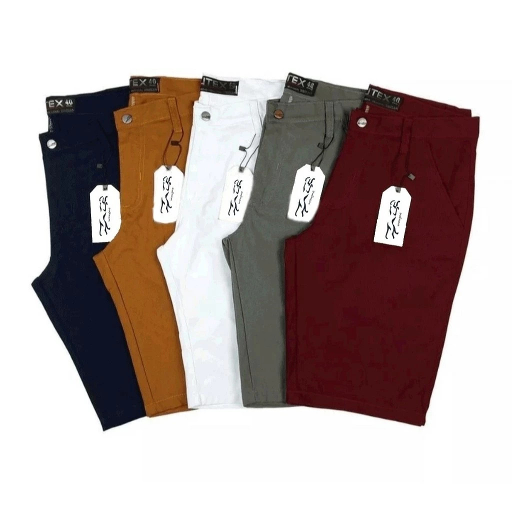 Kit 2 Shorts Sarja Colorida Premium Masculino Diversa Cores Verão  Ajuste Regular  carnaval