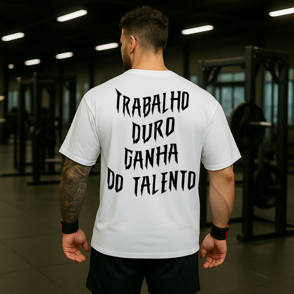 Camiseta Oversized Streetwear Trabalho Duro Academia KG OUTLET!